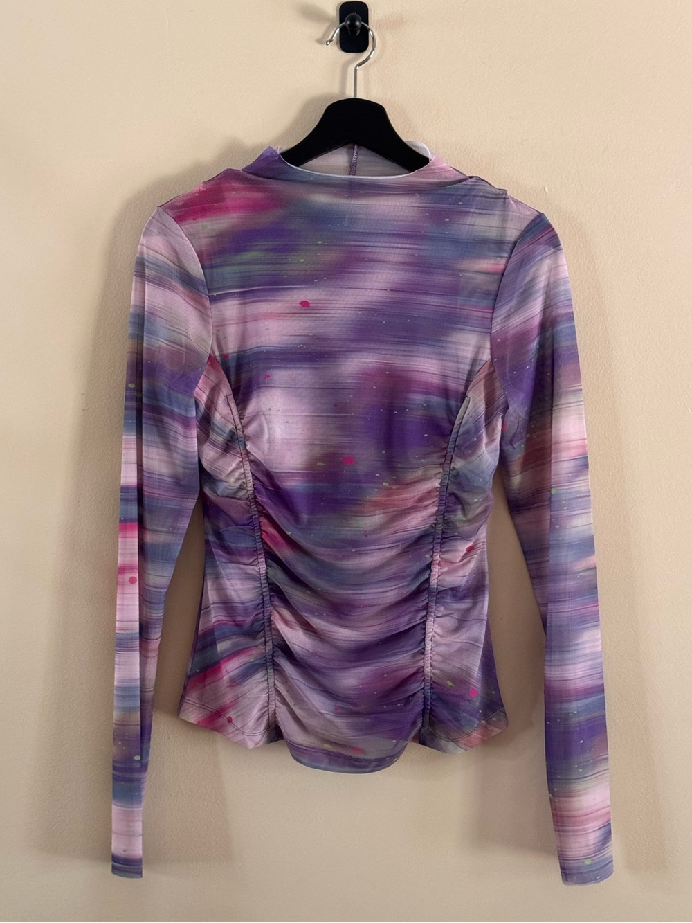 Anthropologie Women's Long-Sleeve double- layer Mesh Top -Size Small.